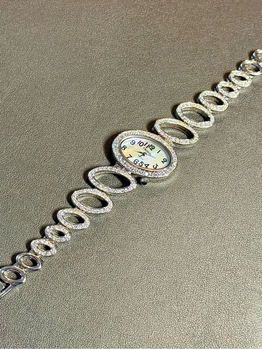 Croton Women's Silver Crystal Bracelet Watch - Silver